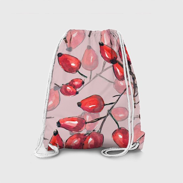 Рюкзак «Веточки шиповника на розовом»
