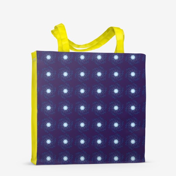 Сумка-шоппер «Цветочный орнамент на темно-синем фоне»