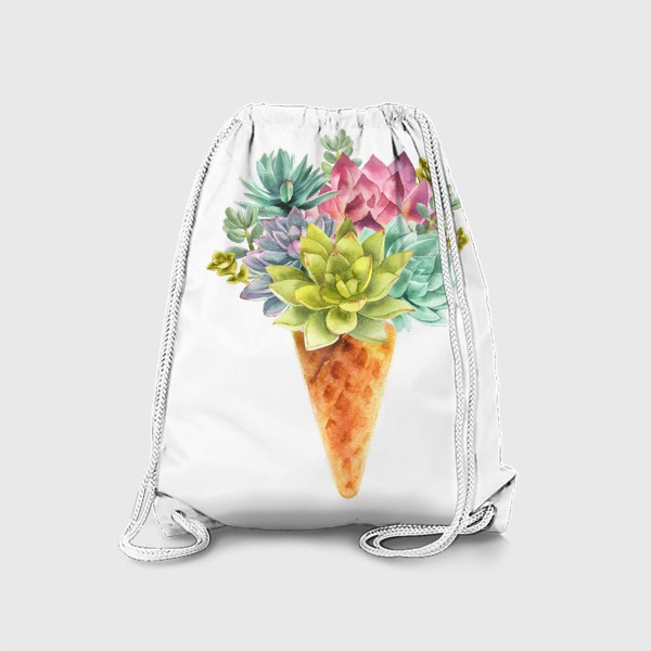 Рюкзак «Цветочное мороженое - суккуленты »