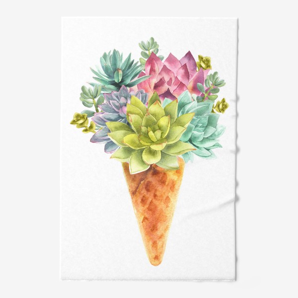 Полотенце «Цветочное мороженое - суккуленты »