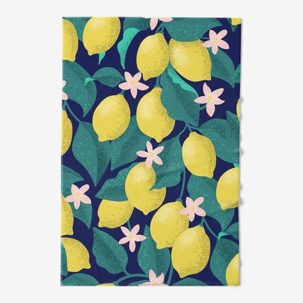 Полотенце «Лимоны с цветами»