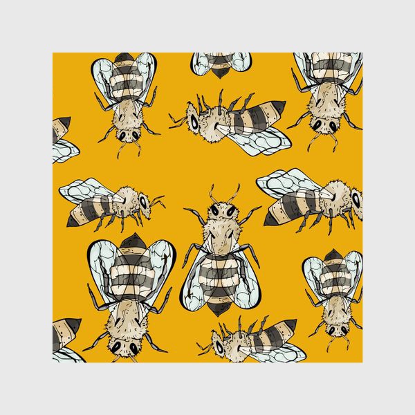 Шторы «Живописные пчелы на желтом»