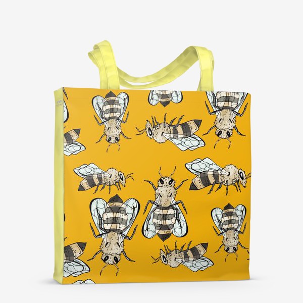 Сумка-шоппер «Живописные пчелы на желтом»