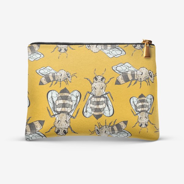 Косметичка «Живописные пчелы на желтом»