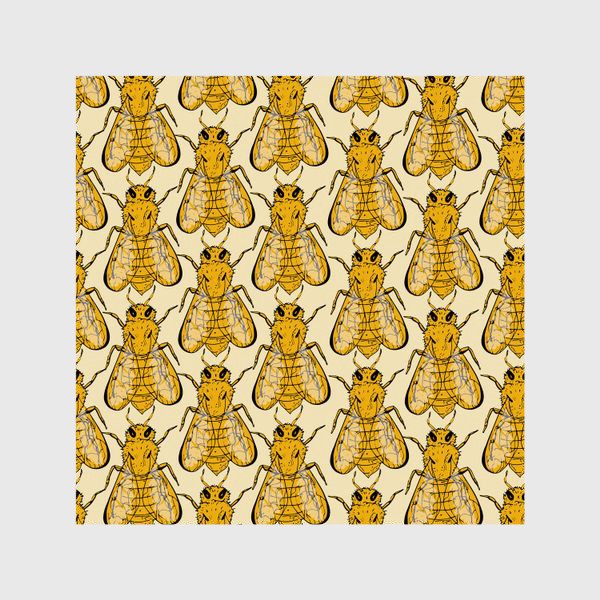 Шторы «Золотые пчелы на бледно-желтом»