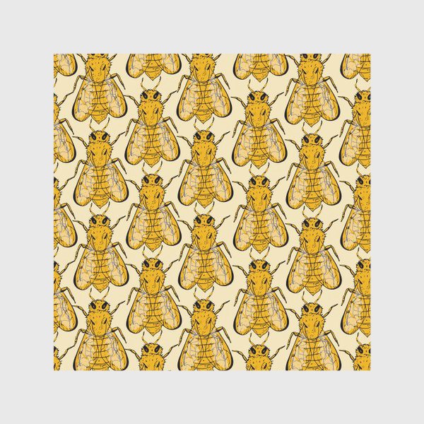 Скатерть «Золотые пчелы на бледно-желтом»
