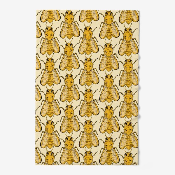 Полотенце «Золотые пчелы на бледно-желтом»