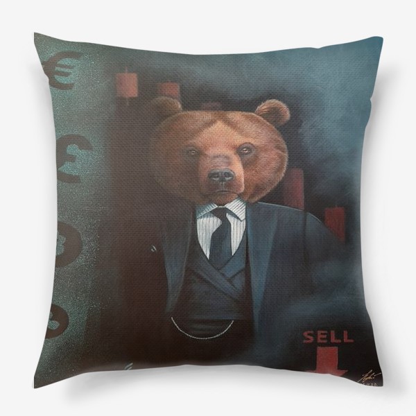 Подушка «Трейдер Медведь.»