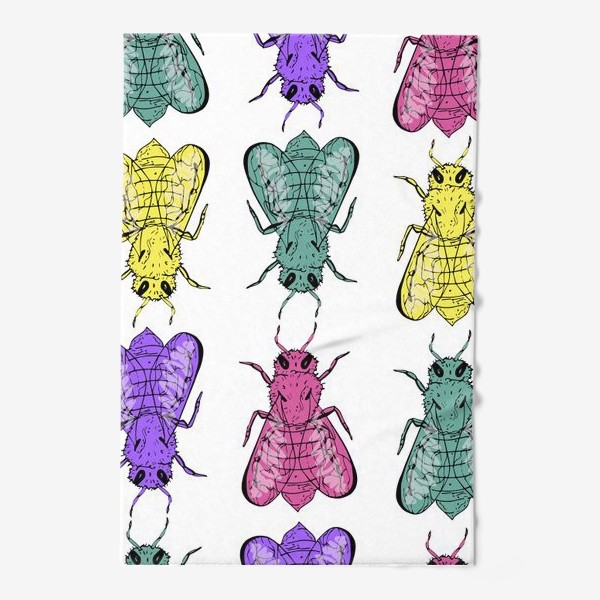Полотенце «Паттерн из пчел в стиле поп-арт»
