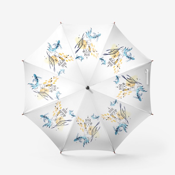 Зонт «маяк и рыбки»