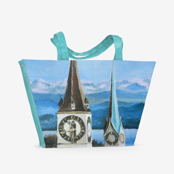 Пляжная сумка &laquo;Цюрих, башни&raquo;