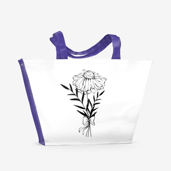 Пляжная сумка «Полевой букет с ромашкой»