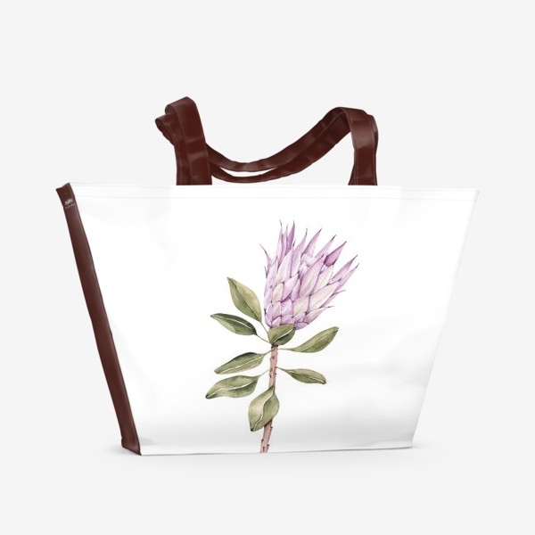Пляжная сумка «акварельный цветок протея »
