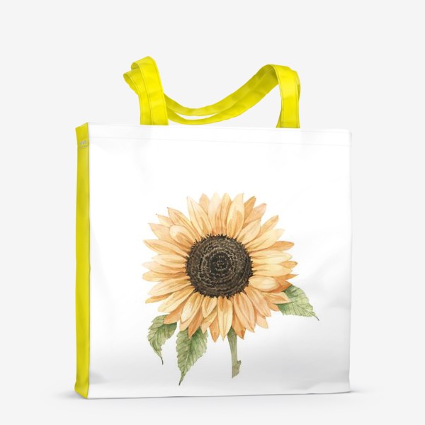 Сумка-шоппер «акварельная иллюстрация желтый цветок подсолнух »