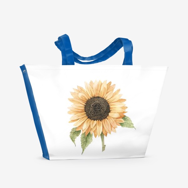 Пляжная сумка «акварельная иллюстрация желтый цветок подсолнух »