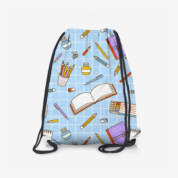 Рюкзак «Школьный паттерн с карандашами и блокнотами»