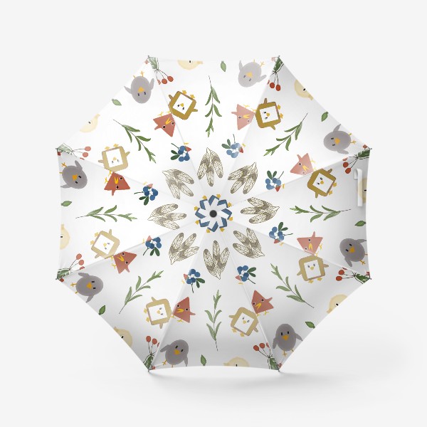 Зонт &laquo;"Веселые птички геометрических форм"&raquo;