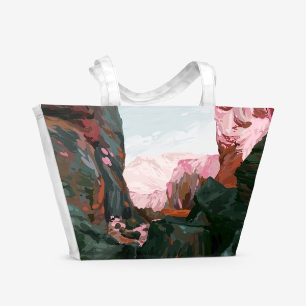 Пляжная сумка «горы и закат»