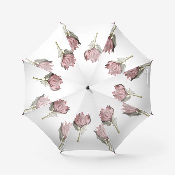 Зонт «Паттерн с цветами протеи в реалистичном стиле»