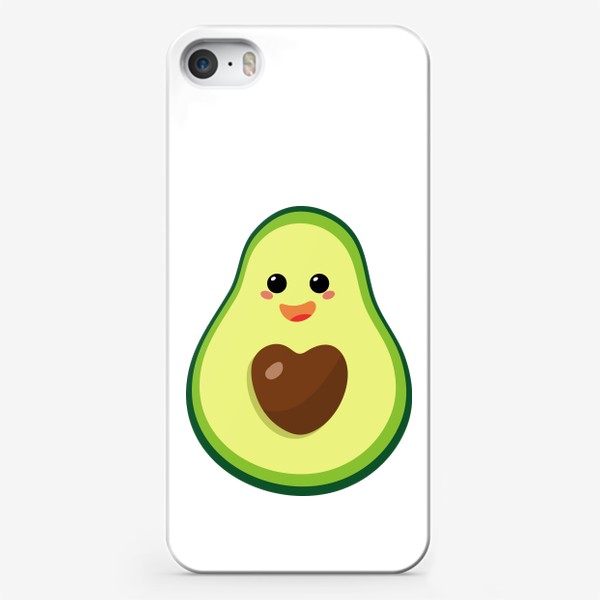 Чехол iPhone «милый авокадо, смайлик, эмодзи, сердечко и радость»