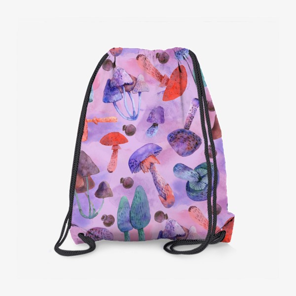 Рюкзак «Фантастические грибы на розовом фоне»