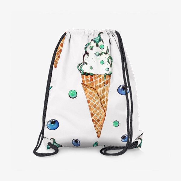 Рюкзак «Узор из мороженого и голубики»
