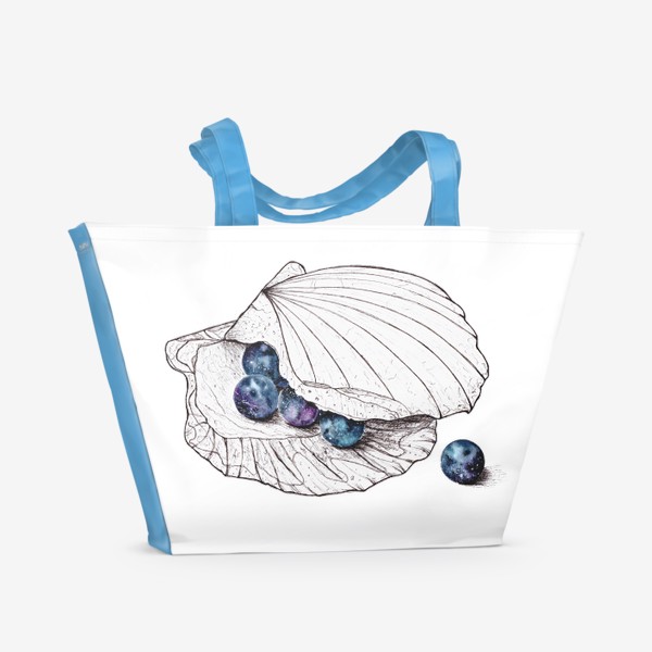 Пляжная сумка «Ракушка и космос»