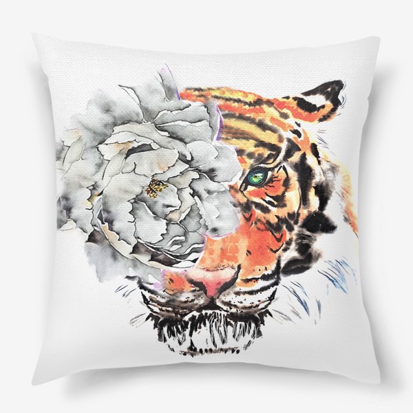 Подушка «тигр цветы гороскорп»