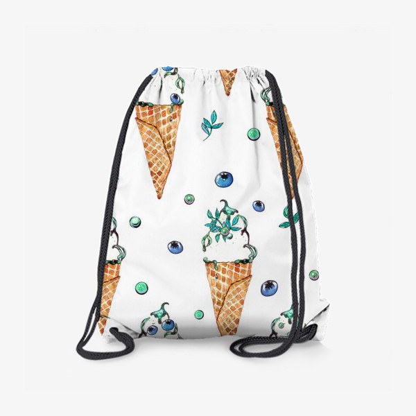 Рюкзак «Мороженое с голубикой и посыпками на белом»