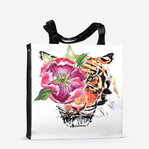 Сумка-шоппер «тигр цветы гороскорп»