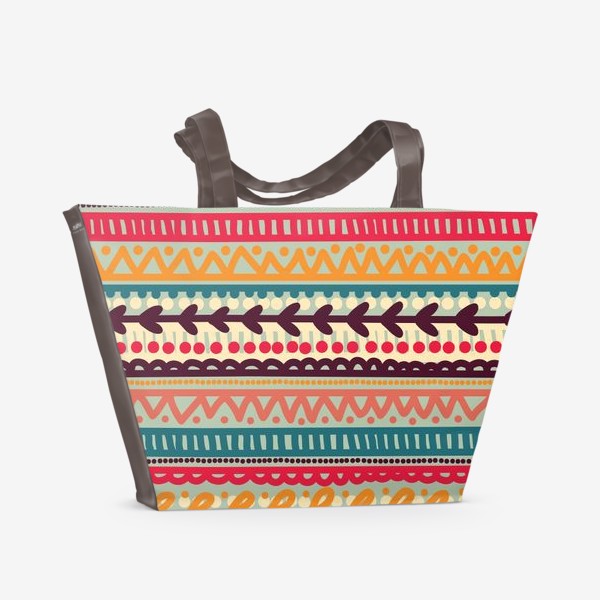 Пляжная сумка «Паттерн с орнаментом в этническом стиле»