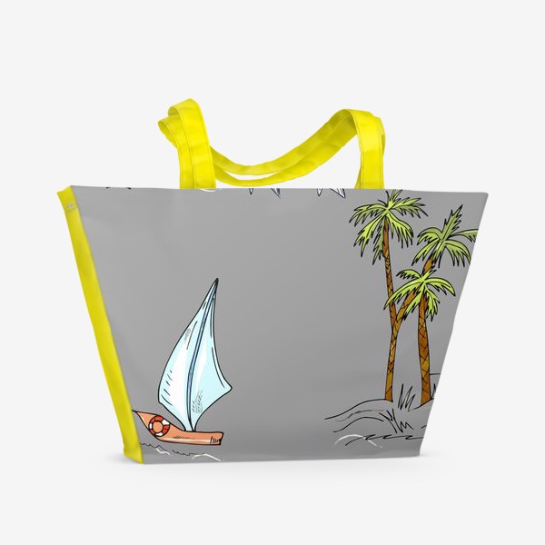 Пляжная сумка &laquo;дельфины, пальмы, океан, &raquo;