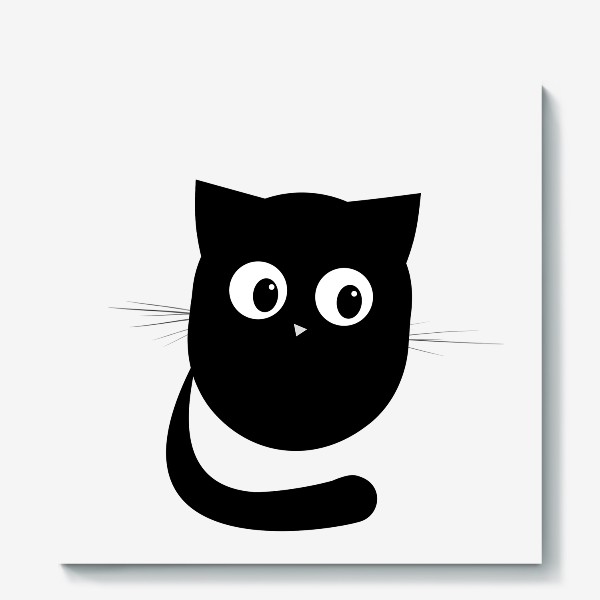 Холст «Нафаня - маленький черный котик»