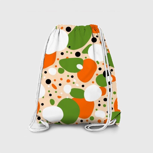 Рюкзак «Веселый принт из оранжевых, зеленых и белых пятен»