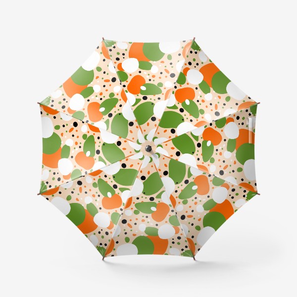 Зонт «Веселый принт из оранжевых, зеленых и белых пятен»