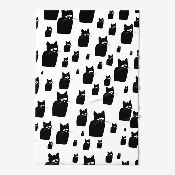 Полотенце «Принт из грустных черных котов Киану»