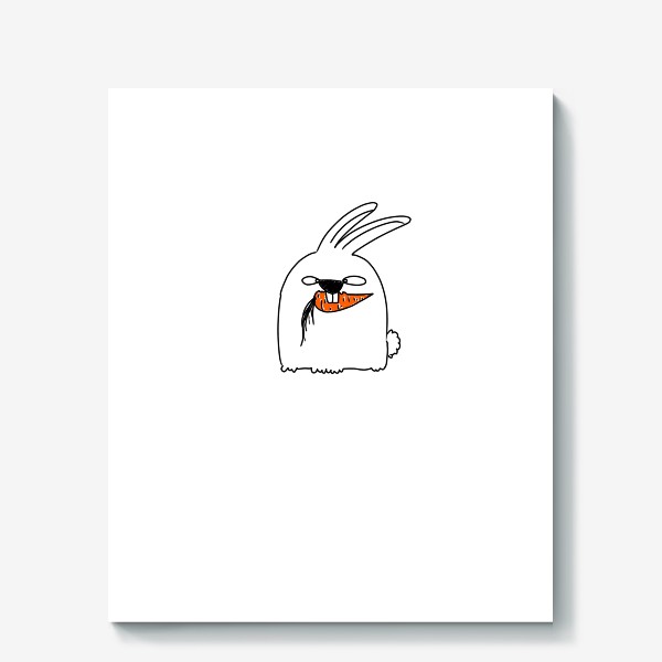 Холст «Кролик грызет морковь »