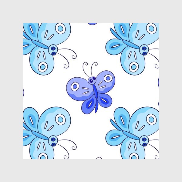Шторы «Голубые и фиолетовые бабочки»