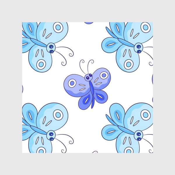 Скатерть «Голубые и фиолетовые бабочки»