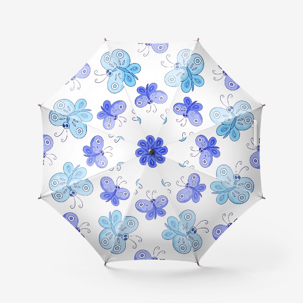 Зонт «Голубые и фиолетовые бабочки»