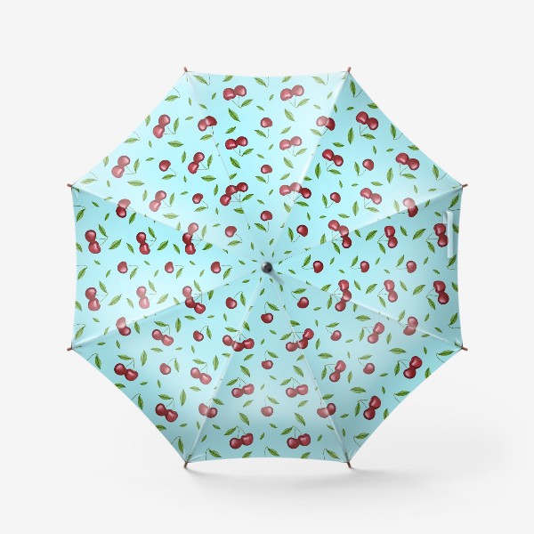 Зонт «Черешня, вишня на голубом»