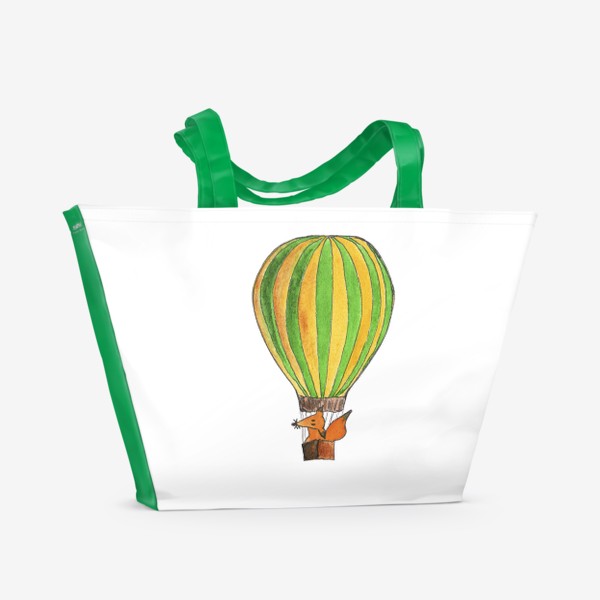 Пляжная сумка «Лис на воздушном шаре. Только вверх!»