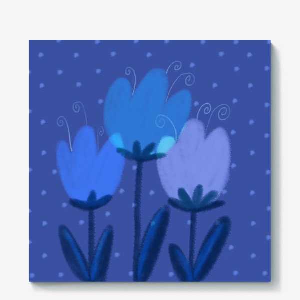 Холст «Синие тюльпаны»