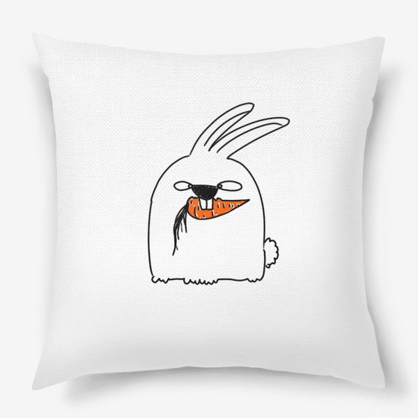 Подушка «Кролик грызет морковь »