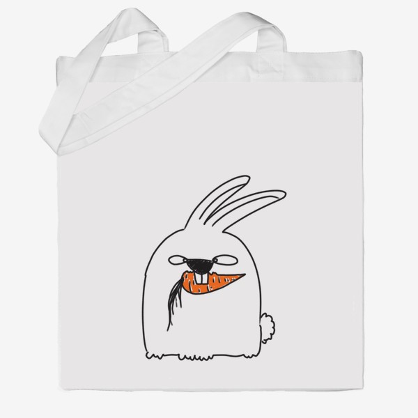 Сумка хб «Кролик грызет морковь »