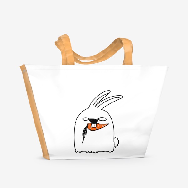 Пляжная сумка &laquo;Кролик грызет морковь &raquo;