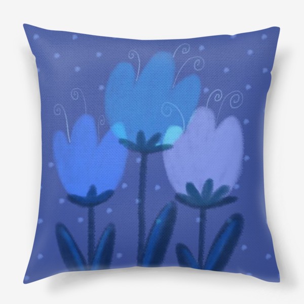 Подушка «Синие тюльпаны»