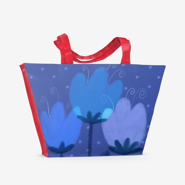 Пляжная сумка «Синие тюльпаны»