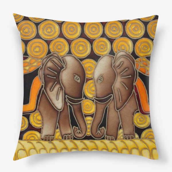 Подушка «"Изумрудные слоны"»