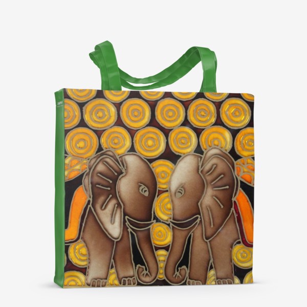 Сумка-шоппер «"Изумрудные слоны"»